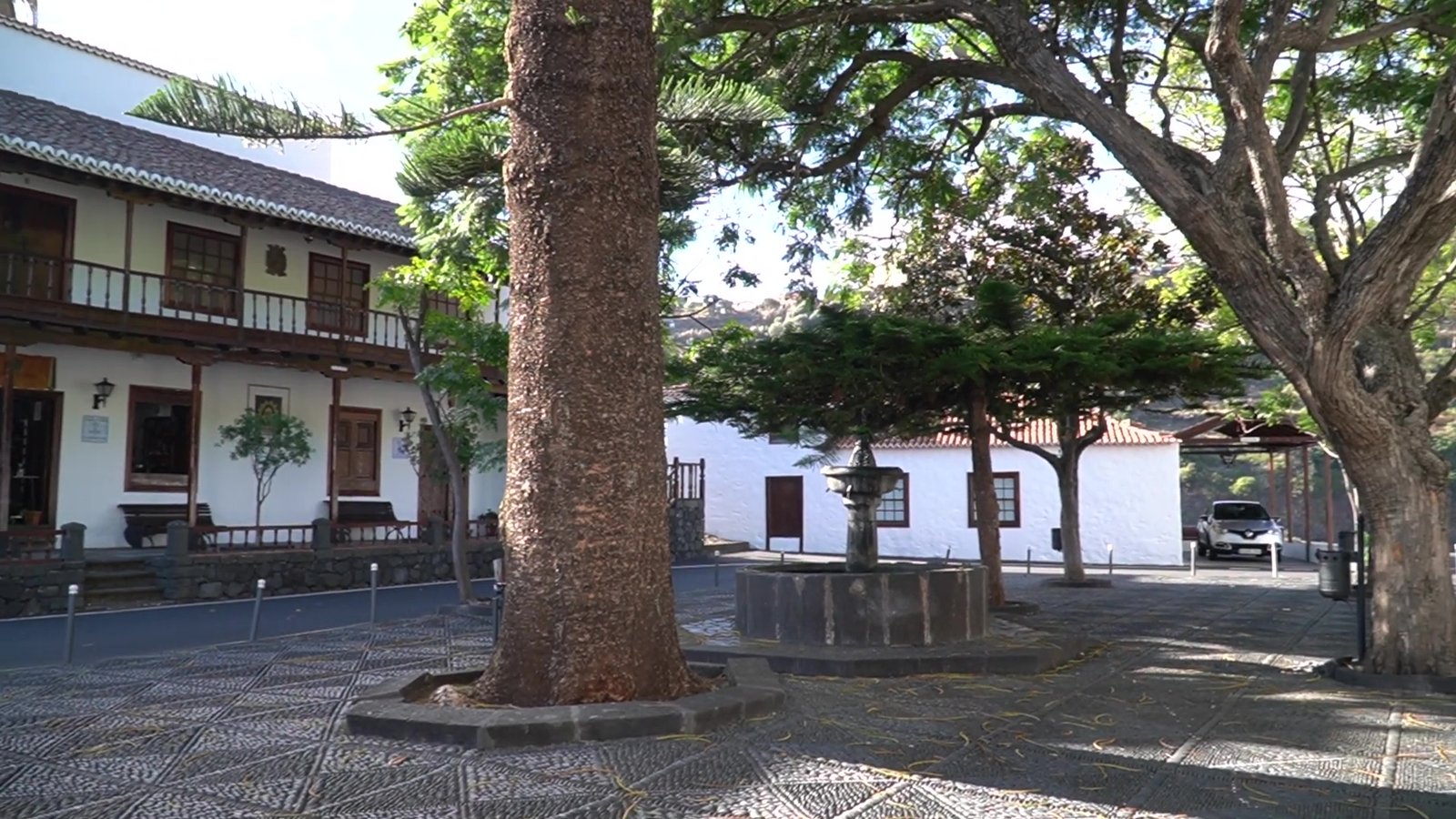 Charming village plaza in La Palma